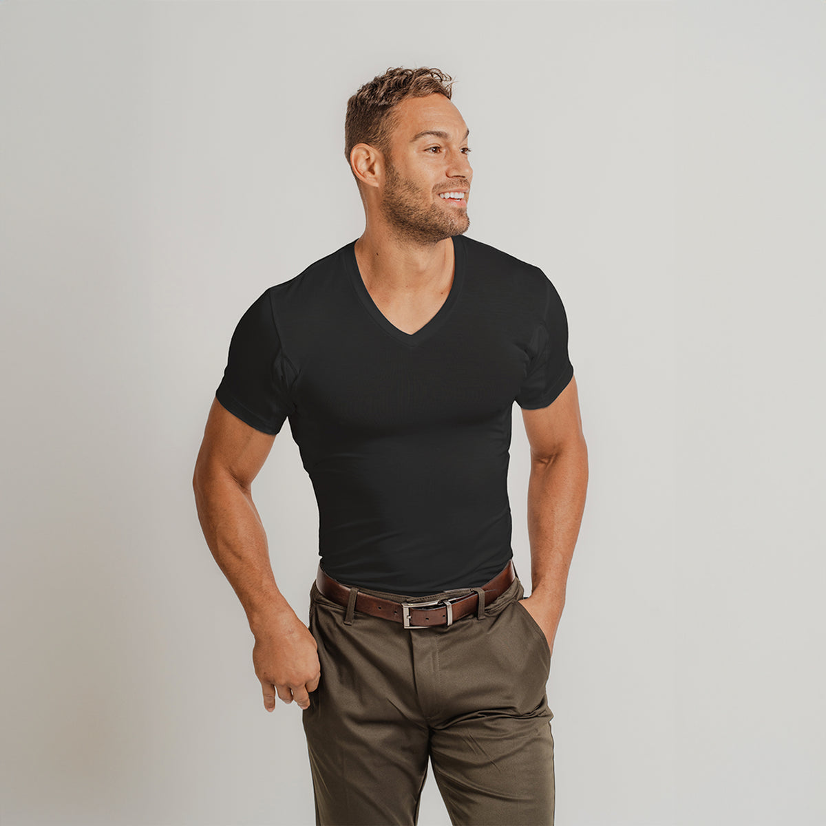 Men's Sweat Proof Undershirt - Slim Fit V-neck
