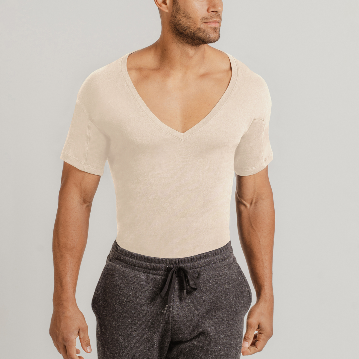 Men’s Sweat Proof - Original Fit Deep V-neck Shirts Pack of 4
