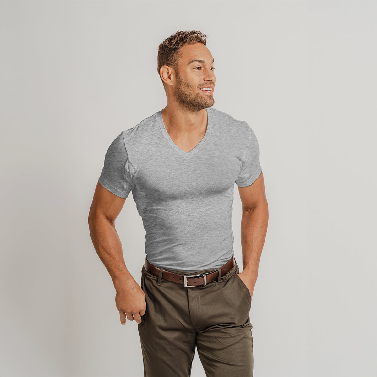 Men's Sweat Proof Undershirt - Slim Fit V-neck