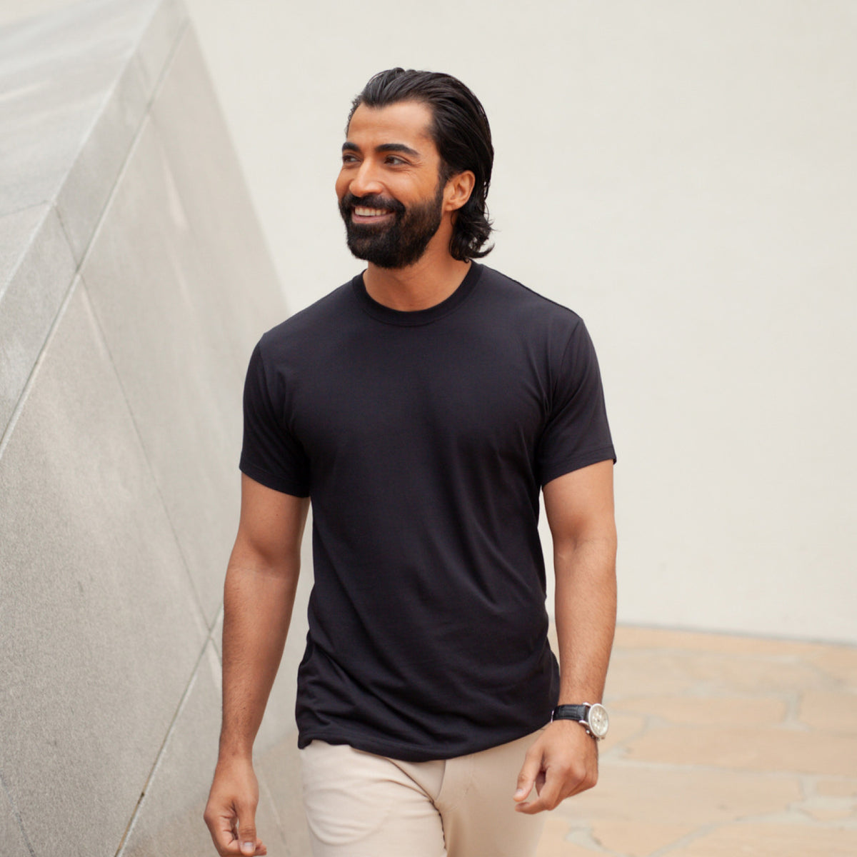 Men’s LUX Supima Black T-Shirt With Odor Shield™