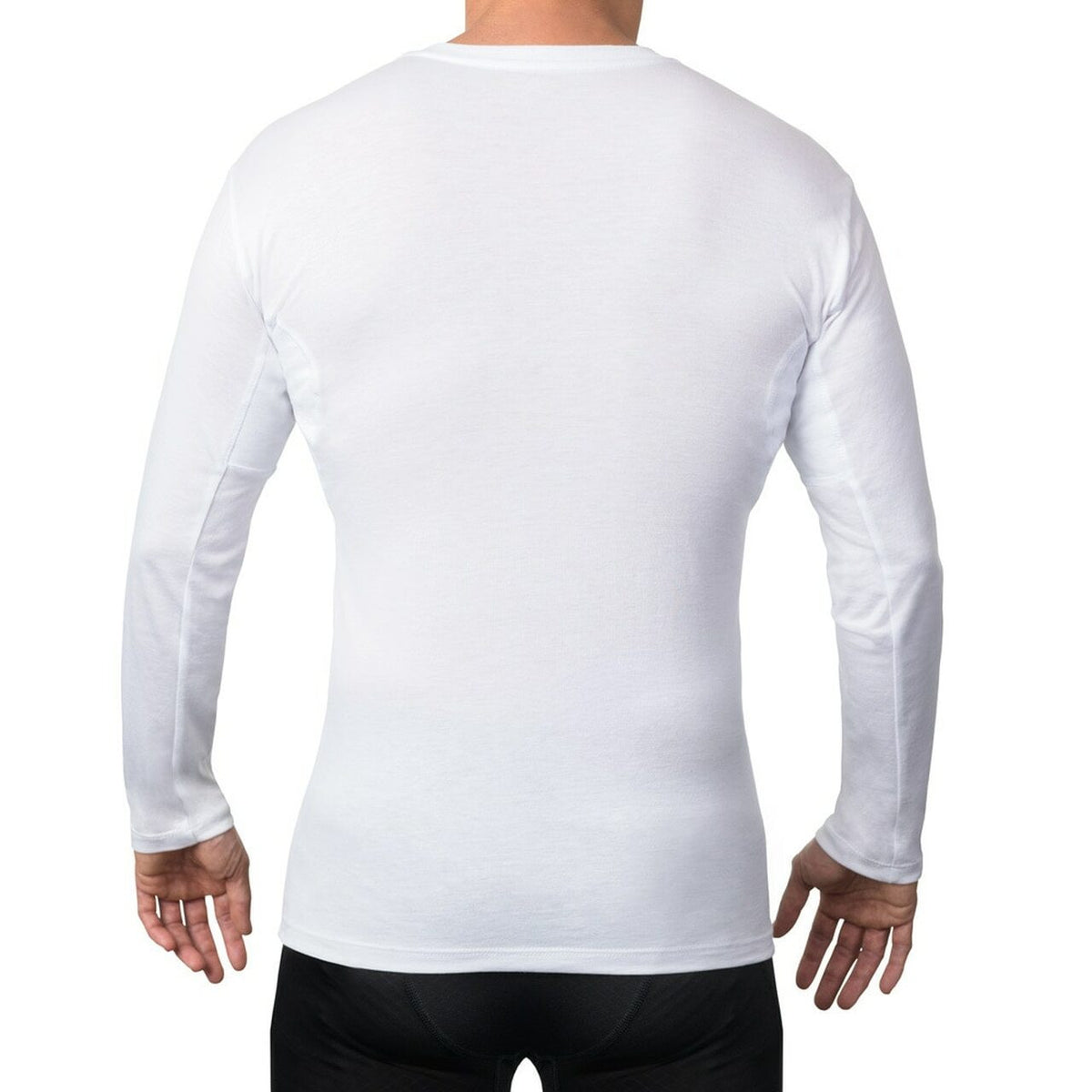 Men's Sweat Proof Long Sleeve V-neck Undershirt - Pack of 4