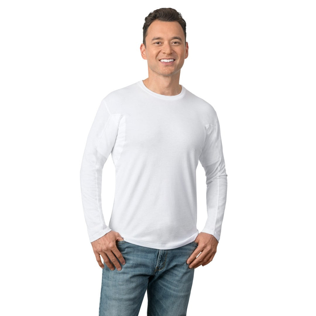 Men's Sweat Proof Long Sleeve Crewneck Undershirt - Pack of 4