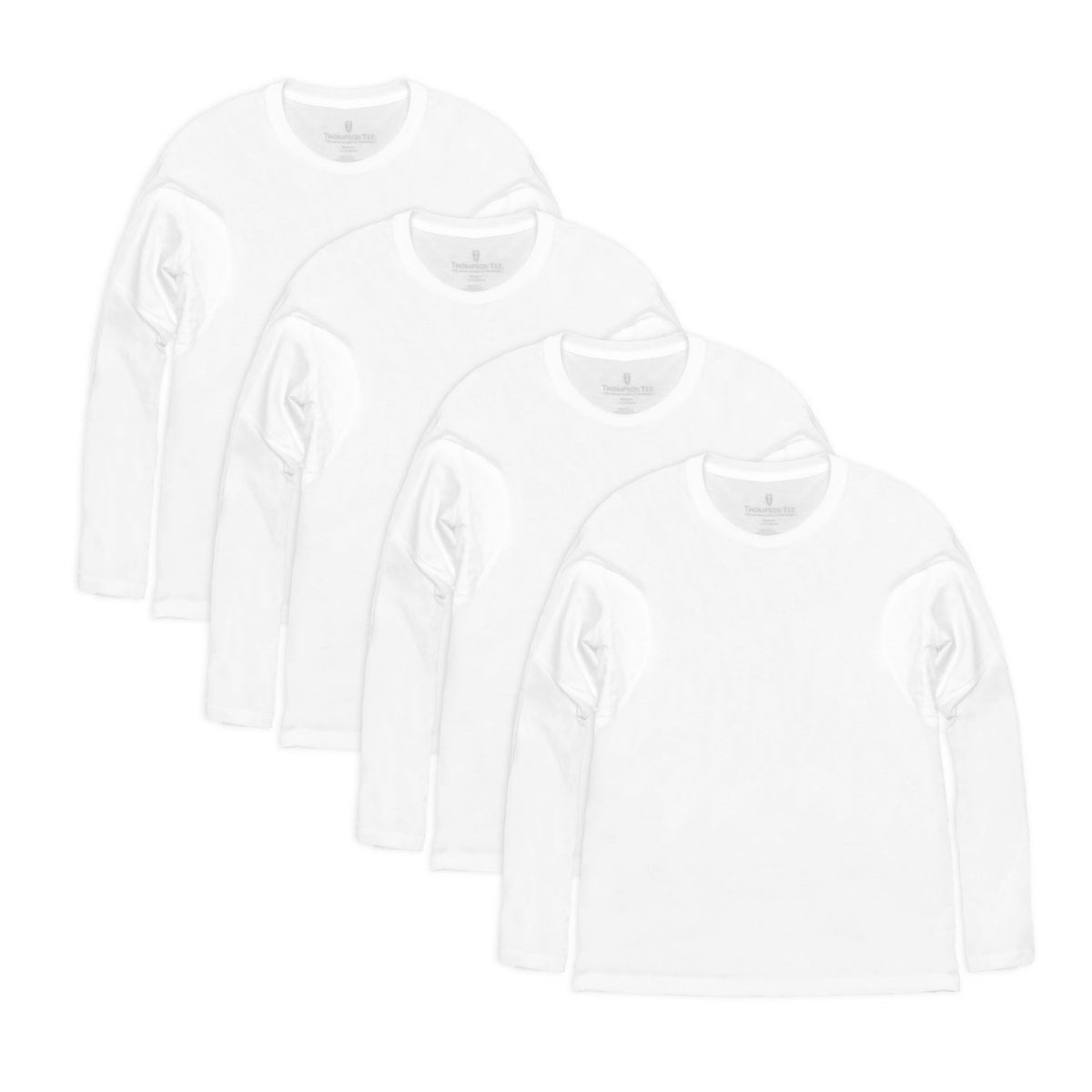 Men's Sweat Proof Long Sleeve Crewneck Undershirt - Pack of 4