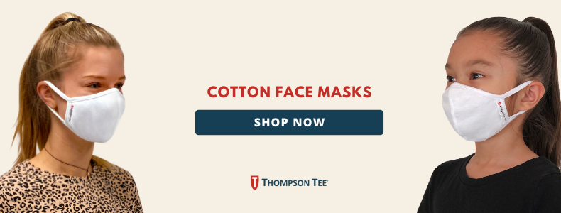 white cotton face masks tie dye thompson tee